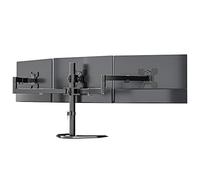 WALI Triple Monitor Stand for Screen Up to 27 Inch, Freestanding Articulating Triple Monitors Arm with Tilt Swivel Rotate, Adjustable 3 Monitor Arm Holds Up to 10 kg, VESA 75 & 100mm, Black (MF003)