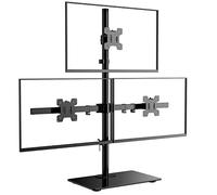 WALI Triple Monitor Stand, Height Adjustable Free-Standing Monitor Desk Mount, fits 3 Computer Screens up to 27 Inch, Holds up to 22lbs per Arm (GMF003)