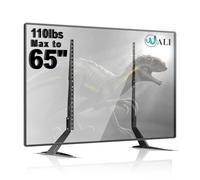 WALI Universal TV Stand, TV Legs for 22 to 65 Inch Flat Screen TVs, Height Adjustable TV Feet, Table Top TV Stand Holds up to 50 kg, Max VESA 800 x 500mm, Black (TVS001)