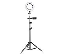Walimex Green Screen Kit, This Green Screen Kit Includes, a Tripod, Ring Light, Microphone & Home Studio Backdrop with a Smartphone Holder