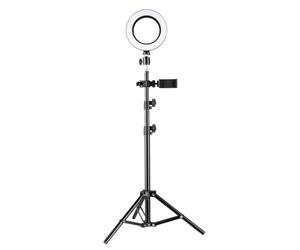 Walimex Green Screen Kit, This Green Screen Kit Includes, a Tripod, Ring Light, Microphone & Home Studio Backdrop with a Smartphone Holder