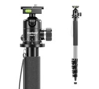 Walimex pro 1983 Carbon Monopod + Onyx 8 Ball Head Set, Travel Stand up to 185 cm Height with Aluminium Head and Arca Swiss Compatible Quick Release Plate