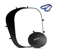 Walimex pro 2 in 1 Foldable Backdrop, Black/White, 150 x 200 cm, with 2 Carabiners, Sturdy Backdrop with Stable Frame, Foldable Photo Studio Background with Carry Bag