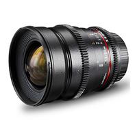 Walimex Pro 24 mm 1:1.5 VDSLR photo and video lens compatible with Nikon F lens bayonet - incl. filter thread 77mm, lens hood, gear ring, stepless aperture and focus