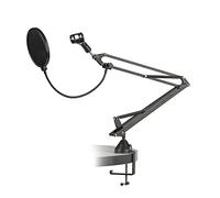 Walimex pro 360° table microphone arm with pop filter & windscreen, microphone holder with 3/8‘-5/8’ adapter, up to 1.8 kg, robust microphone stand for sound recording