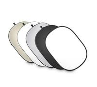 Walimex pro 5-in-1 Foldable Reflector Set 1680 x 1020 x 20 mm Oval, Wavy, Gold, Silver, White, Black, Translucent Light Reflector, Comes with Storage Bag