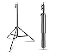Walimex pro AIR 200 Light Stand Set x2, Height Adjustable up to 200 cm, Air Cushioned Aluminium Light Stands, Tripods Maximum Load Capacity 4.5 kg, Tripods with Bag for Photo Studios and Outdoor Use