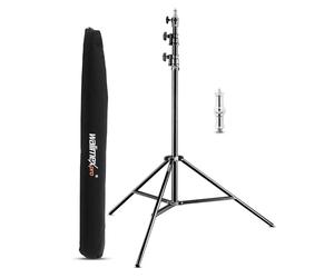 Walimex pro AIR 290 Deluxe Light Stand, Maximum Height 290 cm, Light Stand with Air Cushioning, Tripod with 7 kg Load Capacity, Aluminium Design, Tripod for Indoor and Outdoor Use