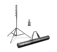 Walimex pro AIR Jumbo 730 lamp stand 730cm - air-damped light stand aluminum 7.3m max height 22.5 kg load capacity, stable & comfortable light stand for film photography studio outdoor, with bag