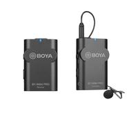 Walimex pro Boya WM4 Pro K-1 Microphone Set of 2-Powerful Wireless Microphone Set (1 Lavalier Microphone,1 Transmitter and 1Receiver) up to 60Metres,35 Hz-14kHz for Video Turning,Docus,Reportage