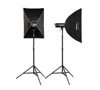 Walimex pro Campaigner 600 HS Double Set with Integrated 2.4 GHz Receiver, 600 Ws, Fast Burning Time, LED Modelling Light and User-Friendly Control Panel, High-Quality Aluminium Finish