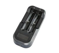 Walimex pro Dual Charger for Li-Ion battery 18650 18350 - With intelligent IC chip against overcharging, automatic charging current selection, for max. 2 batteries Gimbal, e-cigarettes, RC-Car UVM.