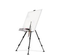 Walimex pro Easel L 50-165 cm, Aluminium Canvas Easel Includes Carry Case, Canvas Tripod for Canvases up to 122 cm, Display Stand with Shelf