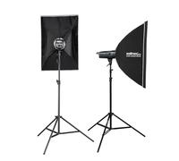 Walimex pro Emerger 200 Set Double - Powerful Studio Flash Light with 2.4 GHz Receiver, 200 Ws, Short Recharge Time, LED Setting Light, 16 Channels and 4 Groups, Compact and Mobile