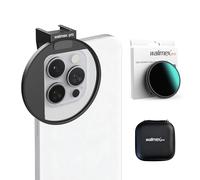 Walimex pro Filter Holder 67 mm for Smartphone Cameras, Includes ND2-ND400 Filter 67 mm, Cold Shoe Mount for LEDs and Microphones, Camera Accessories for Professional Photography with Smartphones