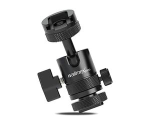 Walimex Pro Multi Mini Ball Head with Hot Shoe and 1/4 Inch Connection I Swivel 180° on Both Sides I for Cameras, Tripods, Microphones, LEDs I Aluminium Tripod Head Single Shoe I Maximum Load 5 kg