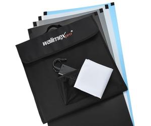 walimex pro Shooting Cube, Ready to Go (43 x 43 x 43 cm with LED Lighting and Diffuser + Grooves Inserts - Black