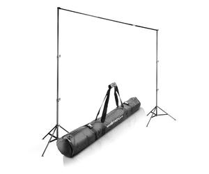Walimex pro Teleskop Hintergrundsystem XL 225-400cm - extra großes Fotohintergrund System für Studio & Mobil I für Fotografie Video & Green Screen I für Leinwände aus Papier & Stoff I Höhe 102-256cm