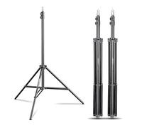 Walimex pro WT-803 Set of 3 Light Stands 208 cm Light Aluminium Light Stand Height Max. 208 cm Load Capacity 3.5 kg for Photography Studio Mobile Video Flash Softbox Ring Light with Bag + Adapter