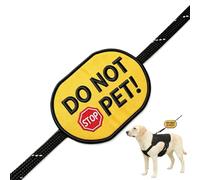 Walitefu DO NOT PET Dog Leash Wrap Patch Double Sided Versatile Design, Can Be Separated & Attached or Sewn On, Highly Visible Warning for Working Dogs