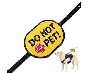 Walitefu DO NOT PET Dog Leash Wrap Patch Double Sided Versatile Design, Can Be Separated & Attached or Sewn On, Highly Visible Warning for Working Dogs