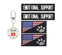 walitefu Emotional Supprot Animal Patch and Tag, US Flag Hook & Loop for Dog Vest Harness(04-Blue)