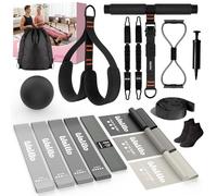 WALITO 15 PCS Pilates Kit, Adjustable Pedal Resistance Band with Handle, Figure 8 Resistance Band for Exercise Women, At Home Workout Equipment Set with Yoga Ball & Booty Bands for Full Body Gym