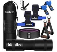 WALITO Barbell Squat Pad Set for Women, 10 Pcs Hip Thrust Gym Equipment with Exercise Handles, Wrist Wraps, Lifting Straps, Booty Band & Jump Rope, Portable Cable Machine Attachments