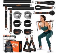 WALITO Resistance Bands Set - Exercise Bands with Handles, Door Anchor, Legs Ankle Straps, for Heavy Resistance Training, Physical Therapy, Muscle Training, Yoga, Home Workouts