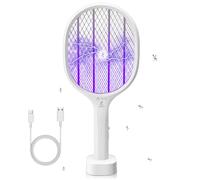 Walizard 2 in 1 Electric Fly Killer Rechargeable：Electric Fly Racket Bug Zapper Bat Electronic Mosquito Insect Killer Indoor USB 3000V
