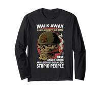 Walk Away I Am A Grumpy Old Man Anger Issues Funny Boomer Long Sleeve T-Shirt