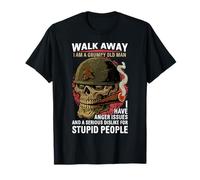 Walk Away I Am A Grumpy Old Man Anger Issues Funny Boomer T-Shirt