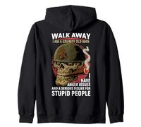 Walk Away I Am A Grumpy Old Man Anger Issues Funny Boomer Zip Hoodie