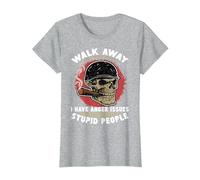 Walk Away I Am A Grumpy Old Man Funny Generation Boomer T-Shirt, Women, Heather Grey, Large