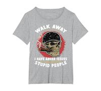 Walk Away I Am A Grumpy Old Man Funny Generation Boomer T-Shirt, Women's Plus, Heather Grey, 4X