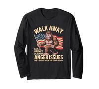 Walk Away I Am A Grumpy Old Man I Have Anger Issues Bigfoot Long Sleeve T-Shirt