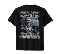 Walk Away I Am A Grumpy Old Man I was Born in May (on Back) T-Shirt, Men, Black, 4X-Large