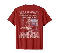 Walk Away I Am A Grumpy Old Man I was Born in May (on Back) T-Shirt, Men, Cranberry Red, XX-Large