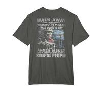Walk Away I Am A Grumpy Old Man I was Born in May (on Back) T-Shirt, Men's Big and Tall, Asphalt Grey, 5X Tall