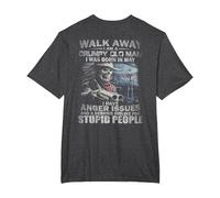 Walk Away I Am A Grumpy Old Man I was Born in May (on Back) T-Shirt, Men's Big and Tall, Dark Heather Grey, 2X Tall