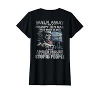 Walk Away I Am A Grumpy Old Man I was Born in May (on Back) T-Shirt, Women, Black, 3X-Large
