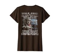 Walk Away I Am A Grumpy Old Man I was Born in May (on Back) T-Shirt, Women, Brown, Large