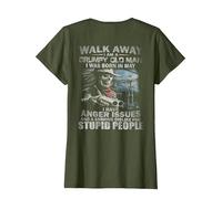 Walk Away I Am A Grumpy Old Man I was Born in May (on Back) T-Shirt, Women, Olive Green, 3X-Large