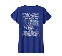 Walk Away I Am A Grumpy Old Man I was Born in May (on Back) T-Shirt, Women, Royal Blue, X-Large