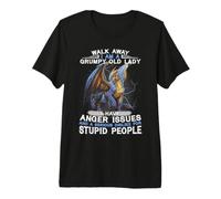 Walk Away I'm A Grumpy Old Lady I Have Anger Issues Tshirt Premium T-Shirt