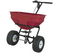 Walk Behind Broadcast Spreader - 57kg Capacity Hopper - 360 Degree Spray