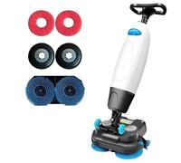 Walk-Behind Floor Scrubber Machine,Commercial Floor Washer,Electric Floor Scrubber Cleaner,Efficiency Floor Cleaner,120 Min Battery,18" Cleaning Width for Office, School, Villa Hospital(White)