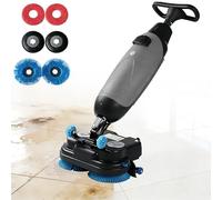 Walk-behind Floor Scrubber Machine, Dual Brushes and Tanks, Portable Cordless Rechargeable for Efficient Cleaning