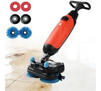 Walk-behind Floor Scrubber Machine, Dual Brushes and Tanks, Portable Cordless Rechargeable for Efficient Cleaning