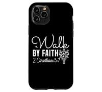 Walk BY FAITH 2 Corinthians 5:7 Floral Inspirational Design Case for iPhone 11 Pro